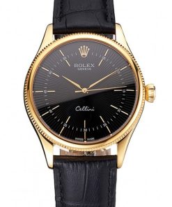 Superclone Rolex Cellini 38mm Black Dial REP016803