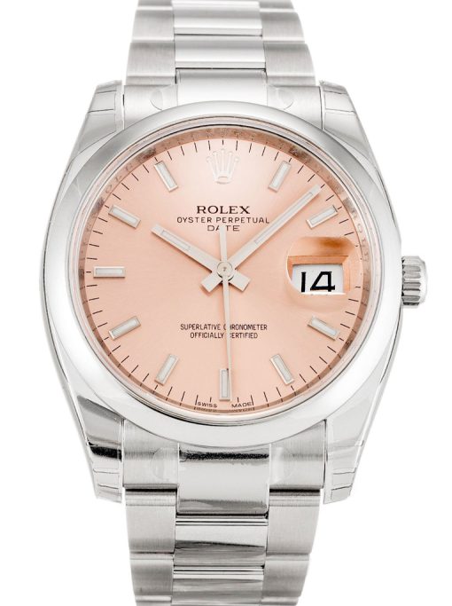 Rolex Oyster Perpetual Date 34mm Salmon Dial 115200