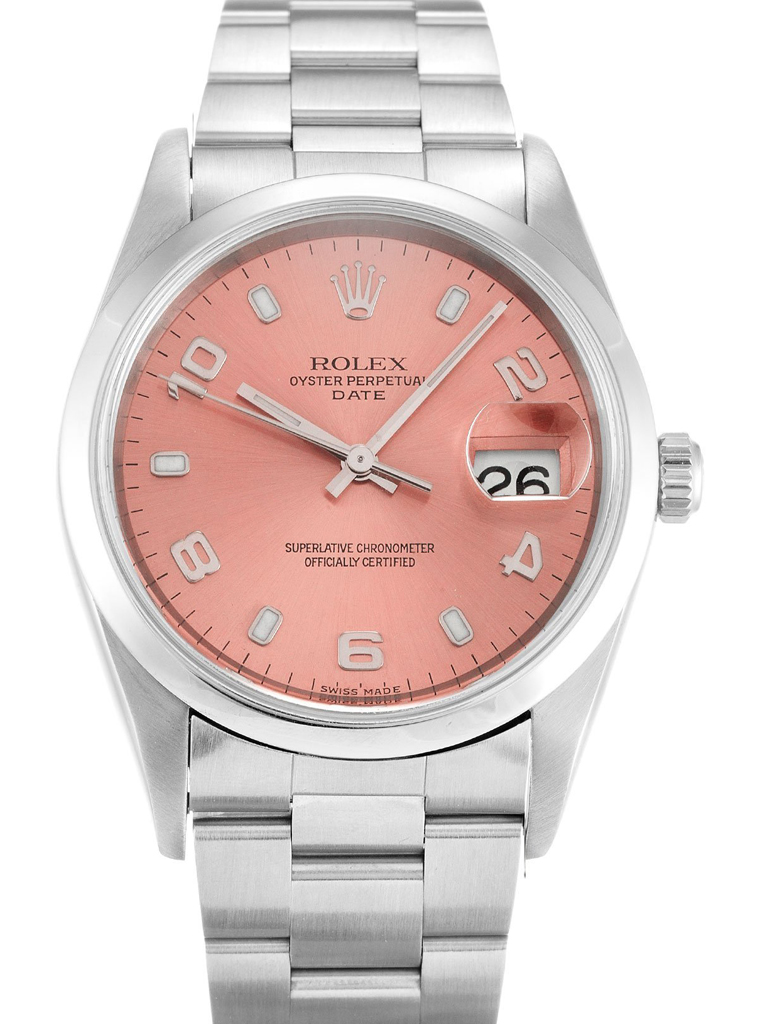 Rolex Oyster Perpetual Date 34mm Salmon Dial 15200