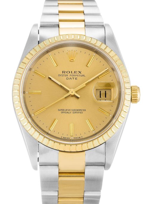 Rolex Oyster Perpetual Date 34mm Champagne Dial 15223