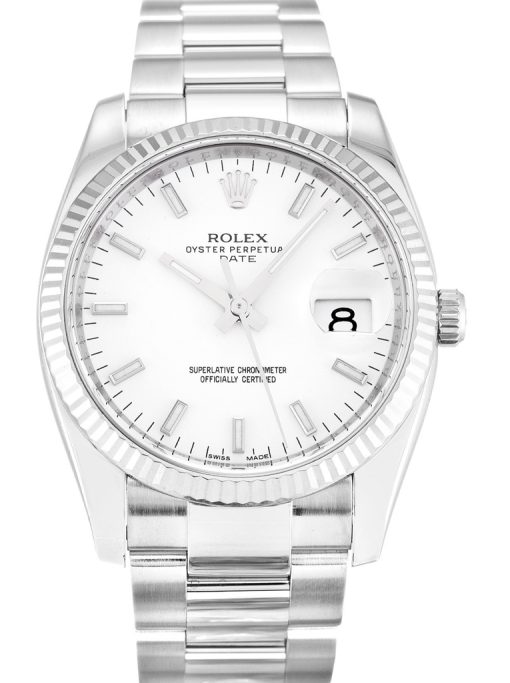 Rolex Oyster Perpetual Date 34mm White Dial 115234