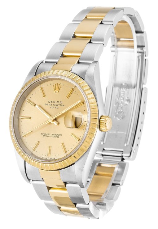 Rolex Oyster Perpetual Date 34mm Champagne Dial 15223 - Image 2