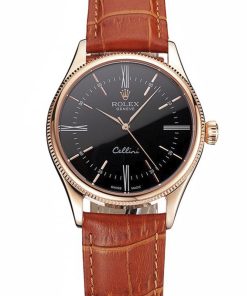 Superclone Rolex Cellini 38mm Black Dial REP016794