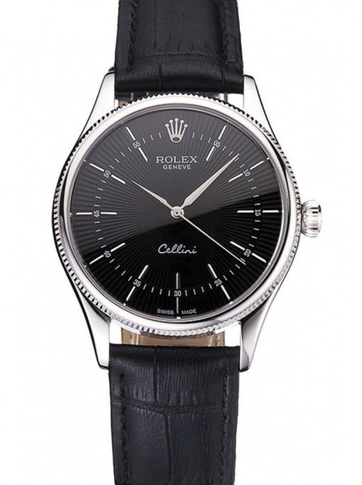 Superclone Rolex Cellini 38mm Black Dial REP016809