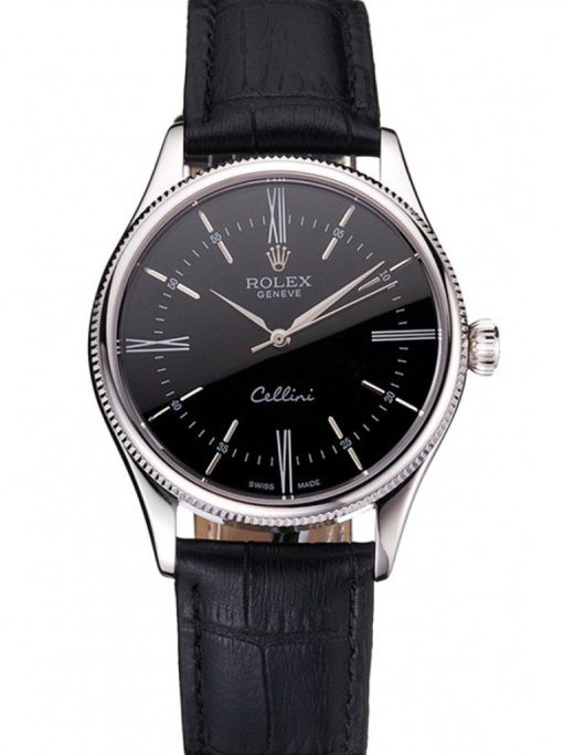 Superclone Rolex Cellini 38mm Black Dial REP016804