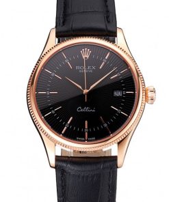 Superclone Rolex Cellini 38mm Black Dial REP016799