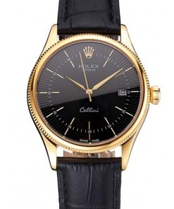 Superclone Rolex Cellini 38mm Black Dial REP016807