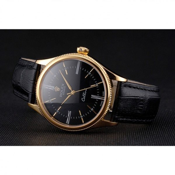 Superclone Rolex Cellini 38mm Black Dial REP016814