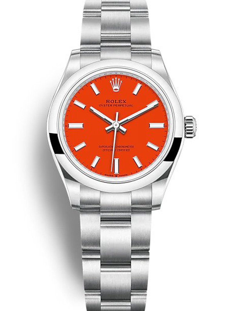 Rolex Oyster Perpetual Lady 31mm Coral Red Dial 277200