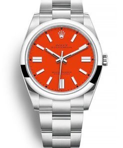 Rolex Oyster Perpetual 41mm Coral Red Dial 124300