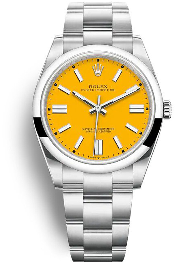 Rolex Oyster Perpetual 41mm Yellow Dial 124300