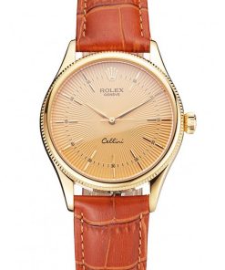 Superclone Rolex Cellini 38mm Gold Dial REP016808