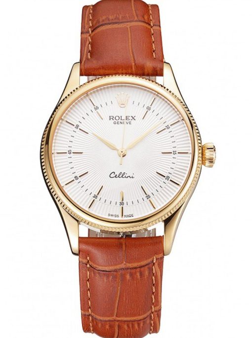 Superclone Rolex Cellini 38mm White Dial REP016793