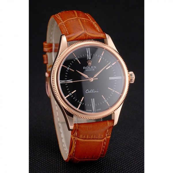 Superclone Rolex Cellini 38mm Black Dial REP016794