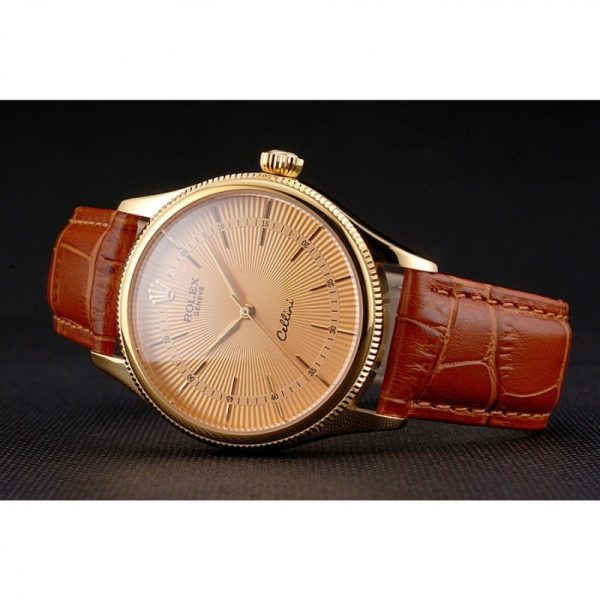 Superclone Rolex Cellini 38mm Gold Dial REP016808